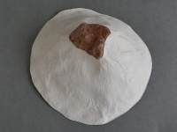 2017 - Ile - pierre, papier de soie, colle - 28cm, hauteur 10cm